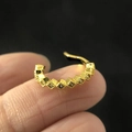 Golden cubic zirconia non-piercing cartilage ear cuff shown on model for women - 1# (Yellow Gold)