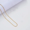 Elegant gold bead rice chain necklace in polished stainless steel for a minimalist look - 1.5mm Rice Bead Chain / 40+5CM Extension Chain / Gold