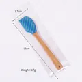Blue and green striped silicone Christmas spatula with wooden handle, size 18x3.5cm - Blue with Green Stripes