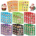 Waterproof Christmas DIY stickers set featuring Santa, Reindeer, and Tree in multiple colors - 8-Color Background Christmas Set