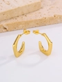 Macro detail of minimalist oval egg-shaped gold-plated stainless steel hoop earrings - 2-Oval Geometric Style
