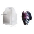 Purple glitter dragon skull candle mold with resin craft and dimensions display - NO.2 Dragon on Skull / 9.5x8.6cm