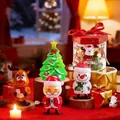 Wind-up Christmas toy set with Santa, snowman, and reindeer in a gift box packaging - Christmas Gift Box 4-Piece Small Gift Set