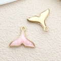 Pendenti a forma di coda di sirena in smalto dorato e rosa per creare gioielli - 1pz Coda di Sirena Rosa