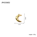 Detailed view of an 18k gold plated moon pendant with green stones and dimensions - Gold Green Zirconia Moon