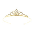 Serre-tête couronne de princesse dorée avec strass scintillants pour fête d'enfants - Couronne dorée à pétales symétriques surélevés (Style 59)