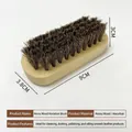 Spazzola per scarpe in legno di faggio e crine, 9x3,8x3cm, per lucidare e curare la pelle - Spazzola in crine di cavallo a tartaruga naturale (A-136)