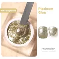 Esmalte de uñas en gel platino dorado brillante n.º 002 con purpurina de alta densidad para manicura - Oro Brillante