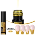 Golden line gel nail polish for 3D art design with thin brush strokes effect - L03 Gold