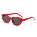 Retro square cat-eye sunglasses with vibrant red jelly frames and dark tinted lenses - Red Frame Dark Grey Lens