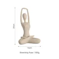 Estatua de yoga abstracta en piedra gris, figura decorativa en postura de estiramiento - Chica Yoga de Gres - Pose de Estiramiento