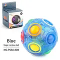 Blue translucent magic rainbow ball puzzle toy for kids stress relief and focus - Blue Chinese Boxed
