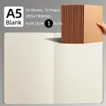 A5 Kraft paper notebook with 72 blank pages and 180-degree lay-flat stitched binding - A5 Blank Kraft Style