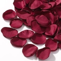 Realistic burgundy silk rose petals for wedding decor with textured edges - Wine Red (53)