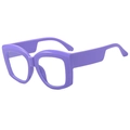 Stylish purple oversized square eyeglasses with anti-blue light lenses for women - Purple (C04)
