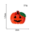 Detail view of pumpkin charm with size dimensions showing 1.7cm height and 2cm width - Green Leaf Pumpkin