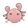 Pink crab-shaped mini crossbody bag with gold chain strap and cute 3D details - Pink Large