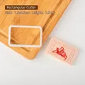 Rechteckige Keksausstecher mit Holzstapel-Muster, Größe 7,5x4,5 cm zum Backen - PC0210-Rechteckiger Ausstecher