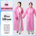 Pink EVA waterproof raincoat for adults with drawstring hood and elastic cuffs - Pink (Adult Bundle Mouth 100g)