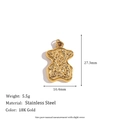 18K gold plated stainless steel bear pendant with hammered texture and precise dimensions - Hammered Bear Pendant (Tous Design)