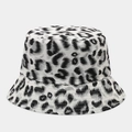 Detail of the black and white leopard print and fine stitching on a bucket hat - Black White Leopard (2#)