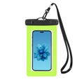 Waterproof phone pouch in fluorescent green with black secure clip and neck lanyard - 11*20CM (Under 7 Inch) / Green