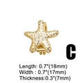 Makroaufnahme vom Seestern-Anhänger mit Zirkonia-Besatz und Maßen 18mm x 17mm - Slide Charm C-Gold Zirkonia Seestern