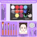 15-color water-soluble face paint kit with brushes, palette, and face template - 15 Colors Single Color Water Soluble Face Paint [9-Piece Starter Set]