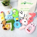 Detail of colorful number 0-9 plush toys with animal features on soft white rug - Full Set 0-9
