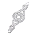 Silver infinity connector with sparkling cubic zirconia for DIY jewelry making - Silver Infinity Round Combination (L0136-B)