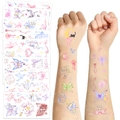 8-piece watercolor butterfly and cat temporary tattoo set for festive party decorations - Butterfly And Cat Collection