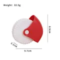 Multifunctional pastry cutter roller in red and white design for wavy dough edges - Wave Pattern Pizza Cutter / 32.5g