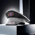 Schwarze Pailletten-Militärmütze mit glitzernden Strasssteinen und Kristall-Augen-Abzeichen - Verstellbar / 01-Schwarze Pailletten Auge
