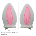 Gray and pink felt bunny ear hair clips with metal alligator clips for Easter sets - White Bunny Ear Hair Clips Pair