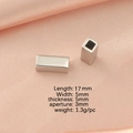 Silver hollow rectangular titanium steel spacer beads for DIY bracelet jewelry making - 5*17mm / Steel