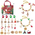 DIY Christmas Advent Calendar set with 24 jewelry charms and two golden bracelets - M-14ST Style