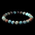 Bracelet de distance pour couples en pierres naturelles turquoise et azurite 8mm - Pierre à Motifs Bleus