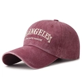 Berretto da baseball vintage bordeaux in cotone lavato con ricamo Angeless - Regolabile / Borgogna