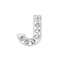 Letter J alloy slide charm with sparkling rhinestones for DIY pet collar jewelry - 10mm / Letter J with Rhinestone