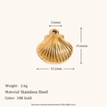 18K gold plated stainless steel shell pendant with elegant minimalist design - Shell Pendant - Gold