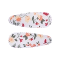 Barrettes à cheveux BB pour filles avec base blanche et fleurs roses oranges jaunes - Pince BB Festonnée (Lot de 2) / Blanc-Fleurs Multicolores