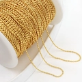 18K gold-plated copper bead chain on a white spool for DIY jewelry making - 1.5mm Small Bead Chain / Thick Silver