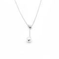 Elegante collana d'argento regolabile con ciondoli a doppia perla su una catena pulita - Argento