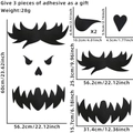 Dimensioni dettagliate degli adesivi da parete mostro di Halloween con occhi e denti aguzzi - Con 3 Punti Adesivi / Stile Demone Arrabbiato