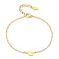 Bracciale bohémien in acciaio dorato con perline smaltate rosa e ciondolo yin yang - Perline Rosa/Pendente Tai Chi / Oro/Rosa