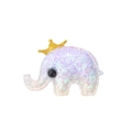 Sparkly white sequin elephant hair clip with golden glitter crown for children - No.8-White Iridescent Sequin Elephant