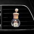 Milk tea color bear car perfume bottle with wooden cap on air vent outlet - Milk White Feeding Bottle Bear / Air Vent Empty Bottle