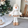 Stehende Schneemann-Plüschpuppe mit Strickmütze und Schal für Weihnachtsdeko - Schneemann / 52cm / Kamel