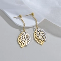 Vintage Blatt-Ohrhänger in Gold und Silber mit hohlem Blatt-Design für Damen - Blatt Quaste Stil (OLBE657)