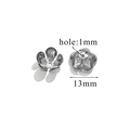 Silver petal bead cap flower spacer with 13mm diameter and 1mm hole for jewelry making - Style GS